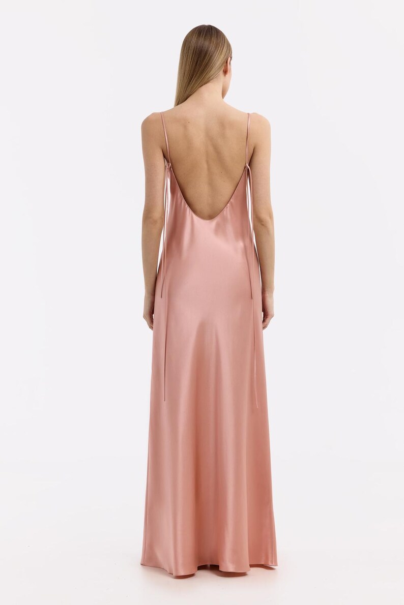 LD square neckline sleeveless thin shoulder strap backless and floor length Prom dress