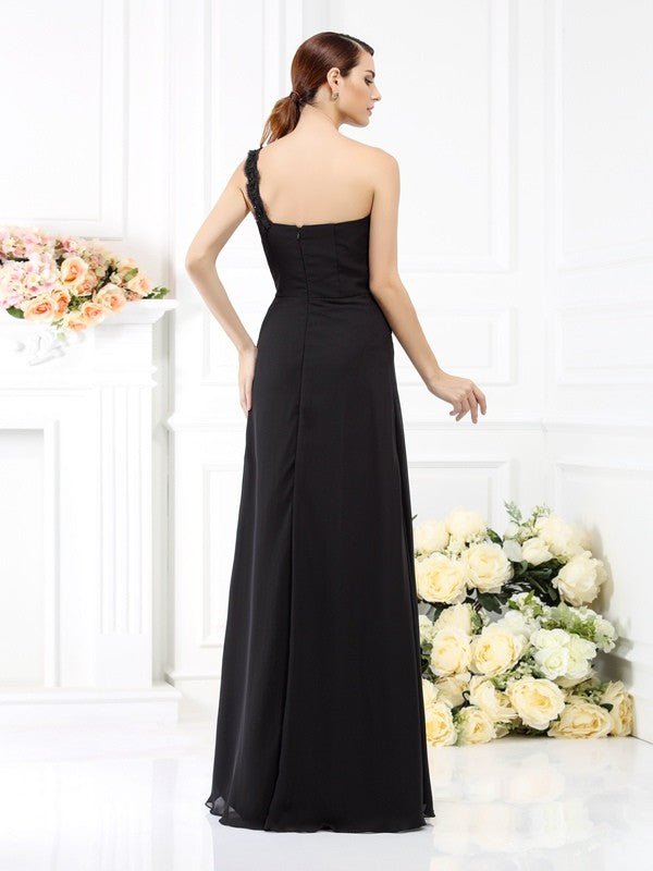A-Line/Princess One-Shoulder Sleeveless Pleats Short Woven Satin Bridesmaid Dresses