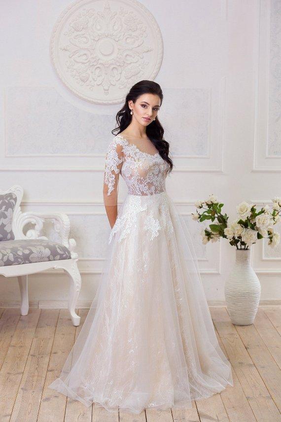 A Line Half Sleeve Lace Appliques Wedding Dresses Sweetheart Wedding G LD Dress A Line Half Sleeve Lace Appliques Wedding Dresses Sweetheart Wedding G LD Dress