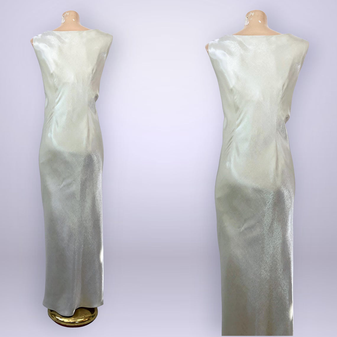 Beaded Floral Embellished Satin V-Neck Sleeveless Floor-Length Evening Dress for Petite Women
