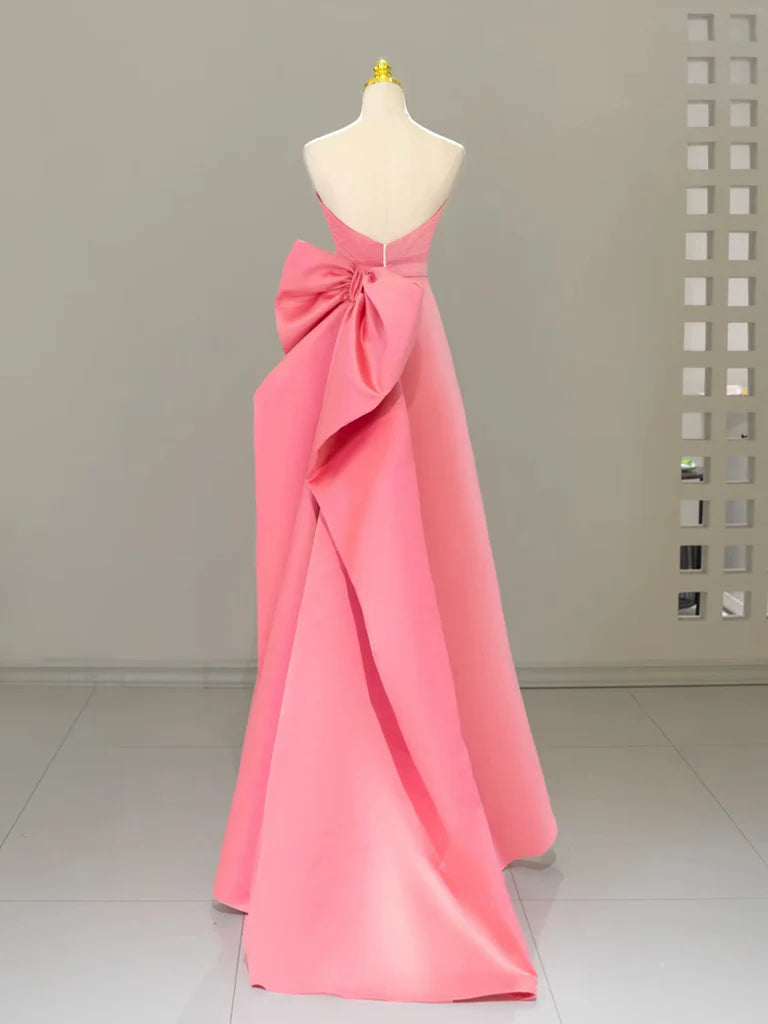 Chic A-Line Strapless Sweetheart Floor-Length Prom Dresses