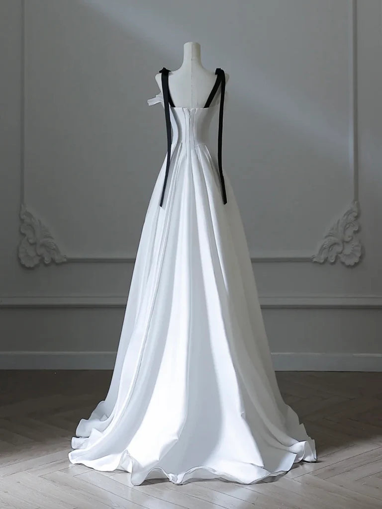 Chic A-Line Sweetheart Spaghetti-Strap Zipper-Back Floor-Length Prom Dresses