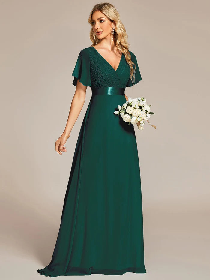 white christmas dresses Women Brass & Roe Naples Flutter Sleeve Wrap Maxi main image 0