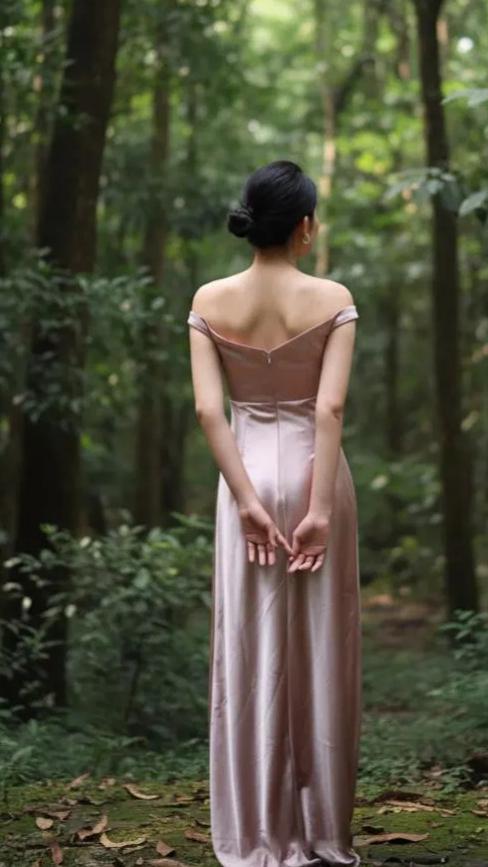 Elegant Blush Pink Satin Evening Dress with Off-the-Shoulder Neckline, Ruched Bodice and Column Silhouette