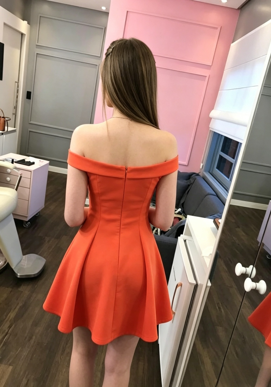 Elegant A-Line Off-Shoulder Short Sleeve Zipper Back Mini Pleated Homecoming Dresses for Teens
