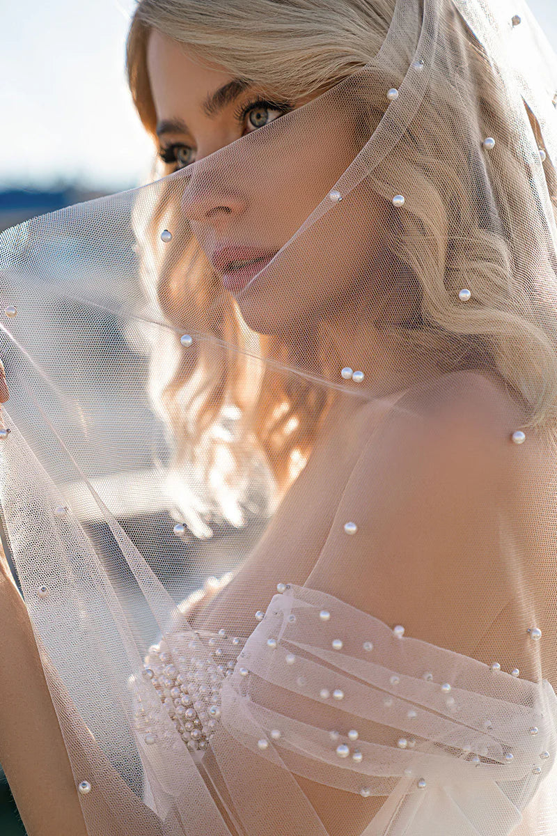 A Line Sweetheart Pearl Country Style Wedding Dress