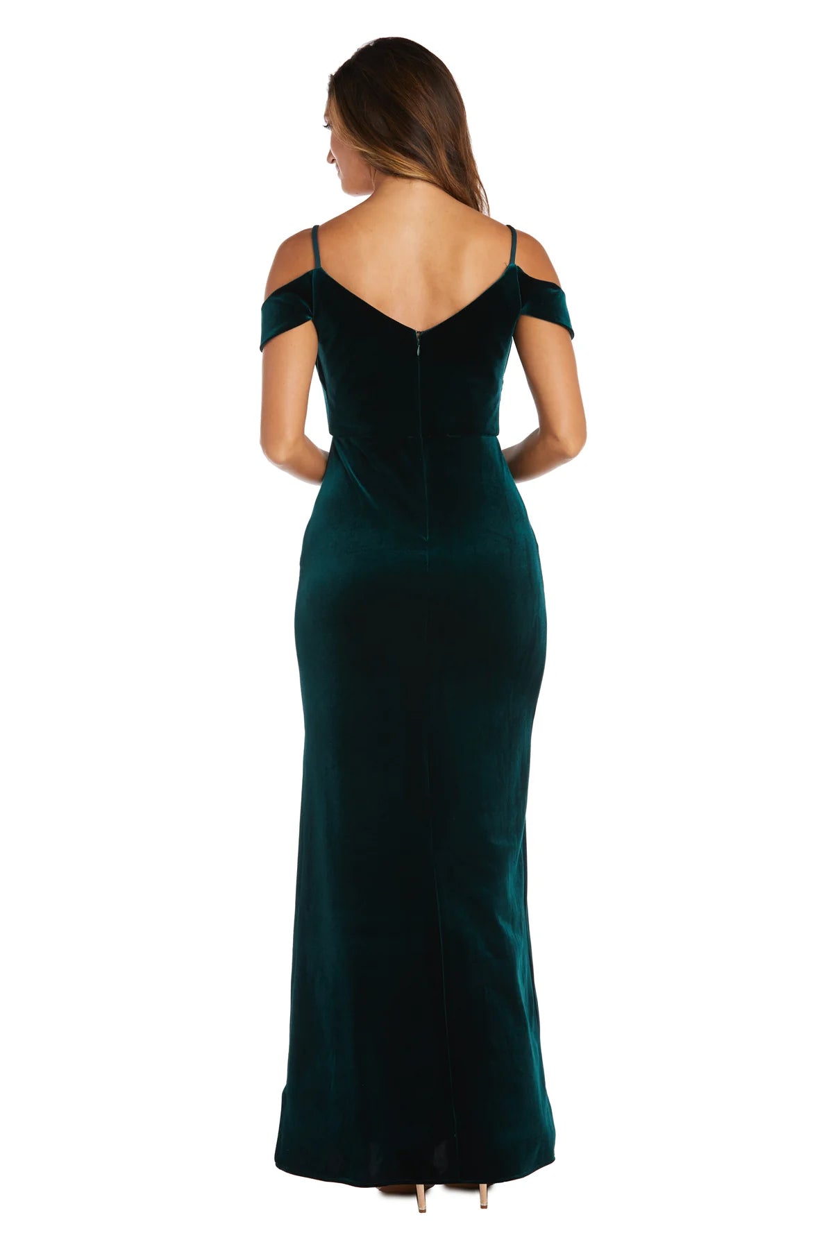 Luxe Velvet Off-the-Shoulder Fitted Sheath Floor-Length Evening Gowns