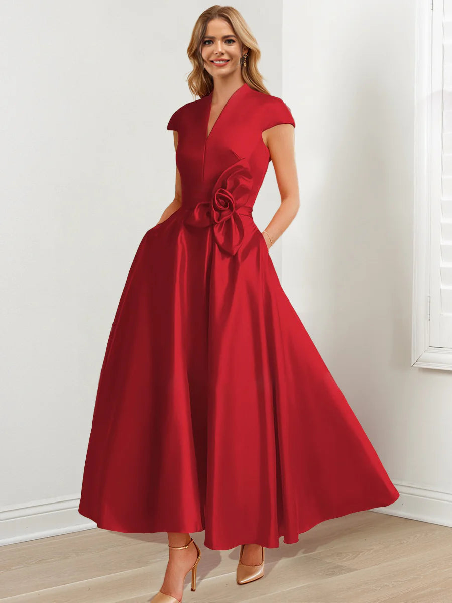 princess polly baby blue dress A-Line Off Shoulder Sleek Satin Ankle-Length Mother of the Bride Dress –  Laxag