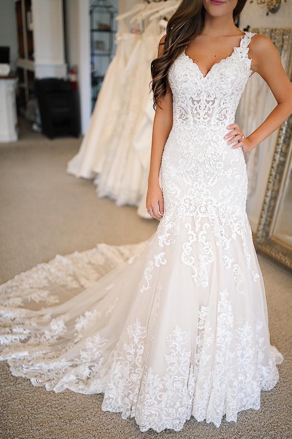 Mermaid Lace Applique Sweetheart Ivory Wedding Dresses Long Wedding Dresses