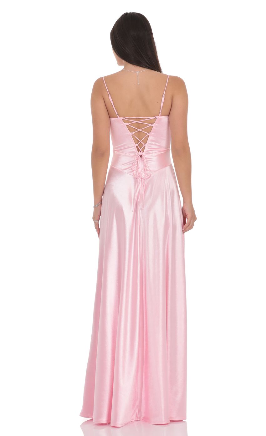 Romantic Blush Pink Satin Square Neck Spaghetti Strap Lace-up Back Floor-length Evening Dresses