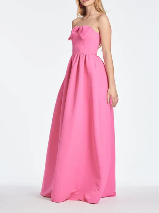 Vibrant Satin A-Line Strapless Sweetheart Sleeveless Zipper Back Floor-Length Homecoming Dresses