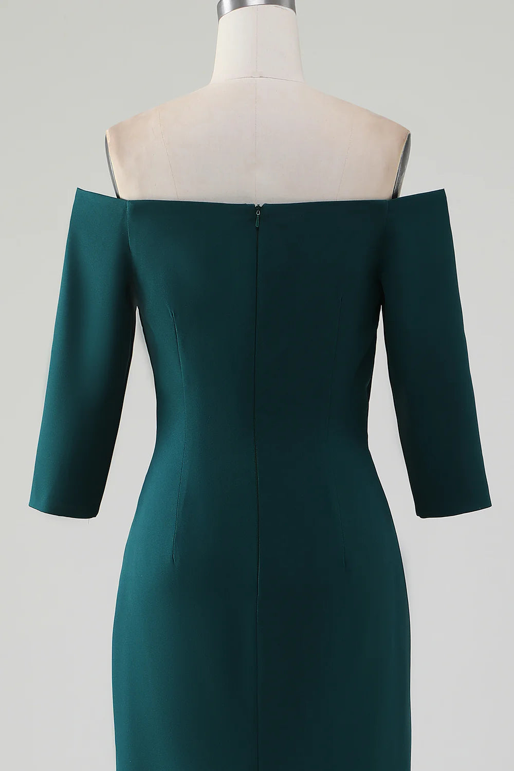 Deep green fish tail off the shoulder layered ruffle edge bridal mother dress