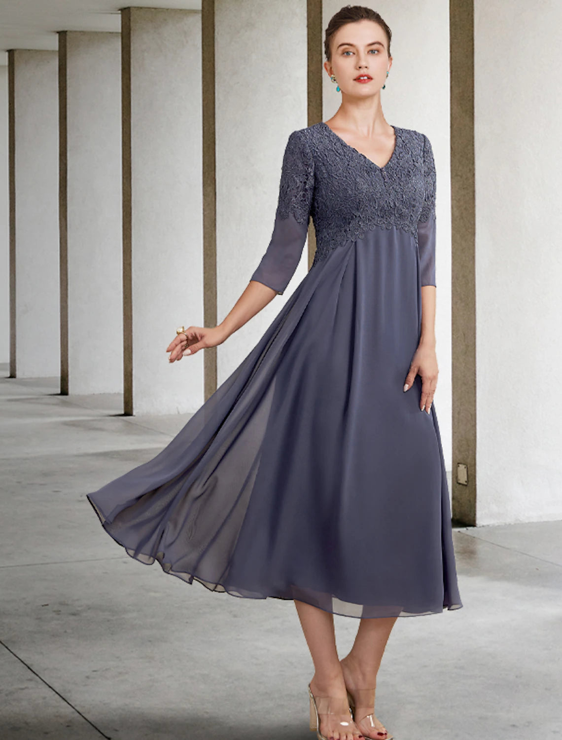 A-Line Mother of the Bride Dress Fall Wedding Guest Plus Size Elegant LD Dress A-Line Mother of the Bride Dress Fall Wedding Guest Plus Size Elegant LD Dress