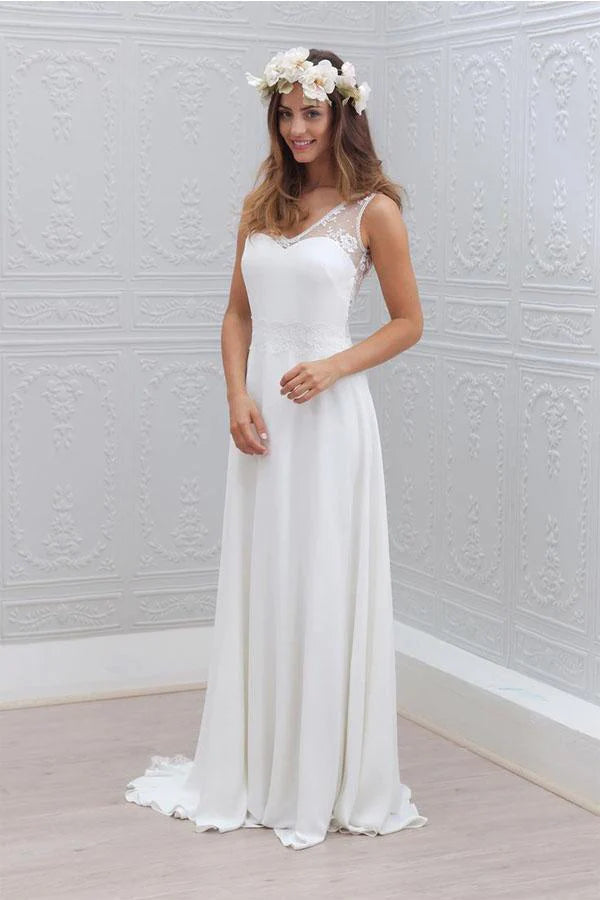 sachin and babi light blue dress Ivory Bohemian Scoop Neckline Open Back Lace Wedding Dress TN385 – Tirdress