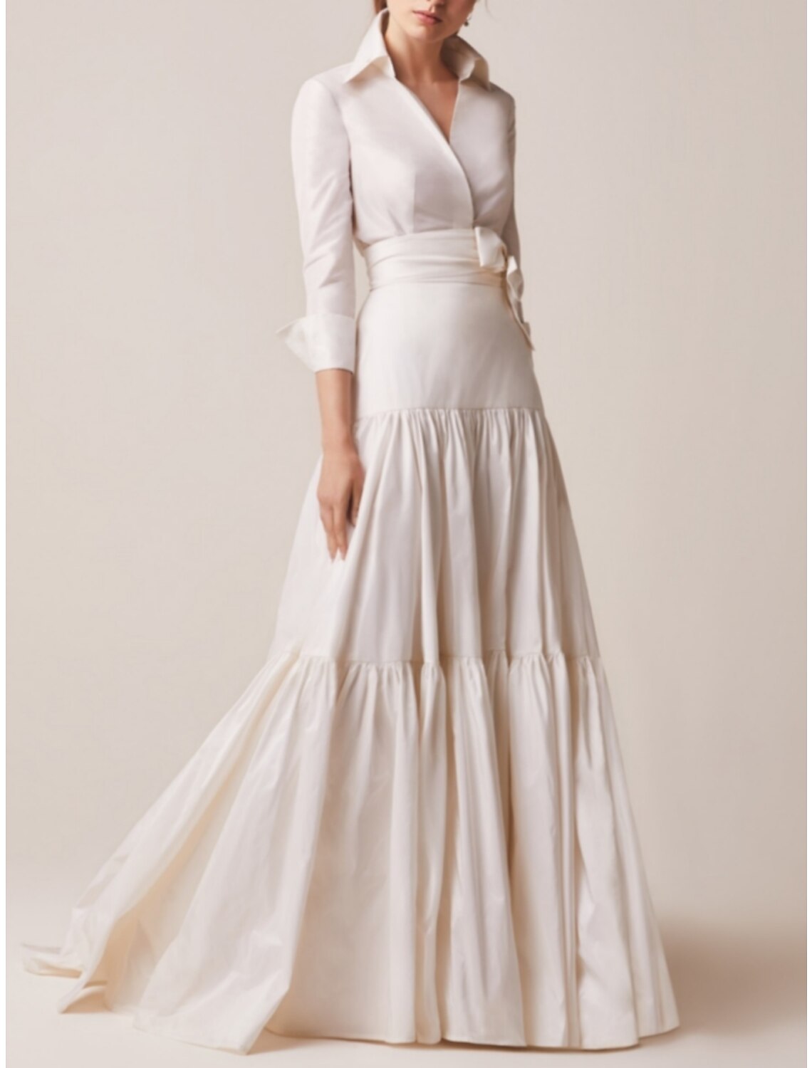 A-Line Mother of the Bride Dress Wedding Guest Elegant Shirt Collar Sw – LD  Dress