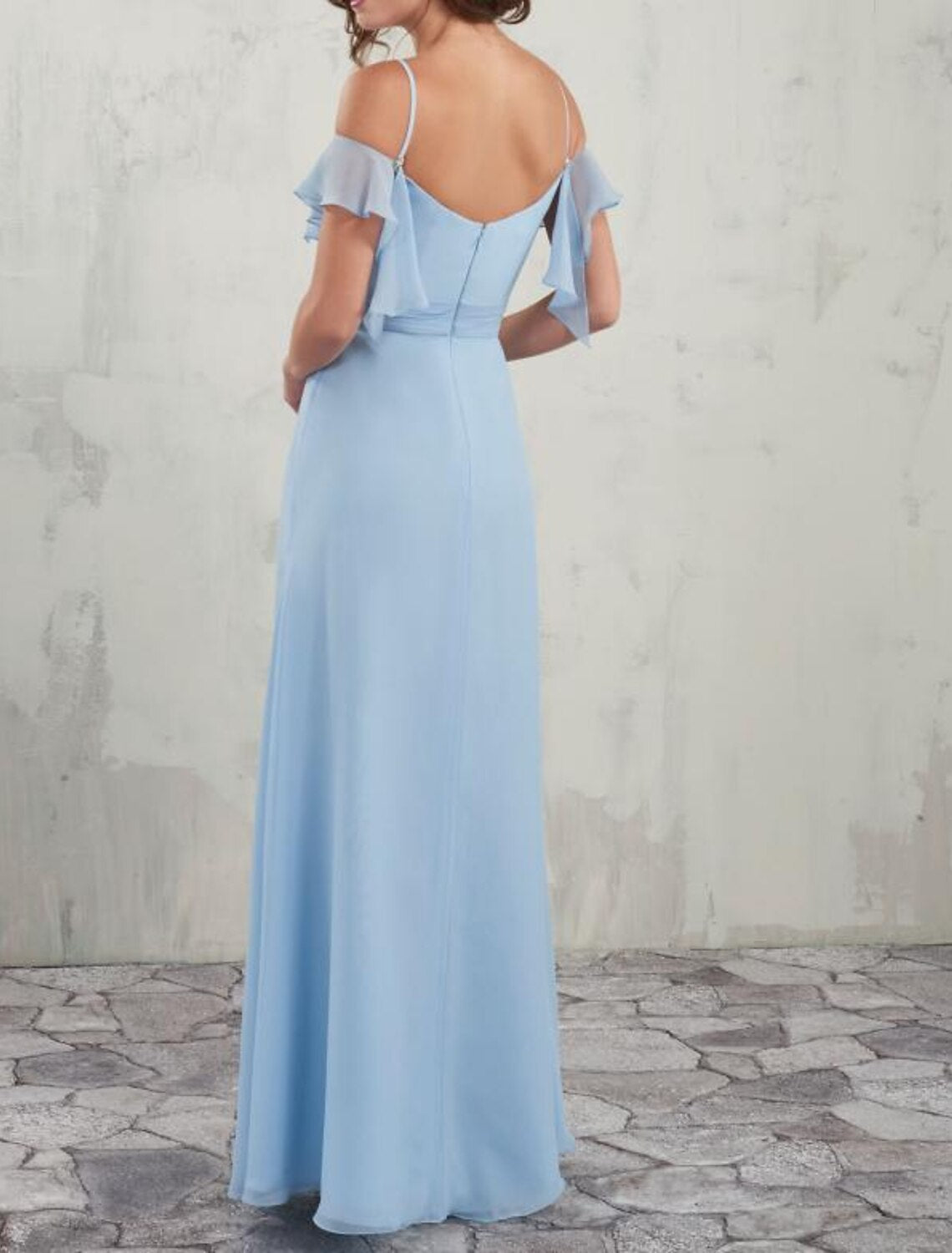 A-Line Bridesmaid Dress Sweetheart / Spaghetti Strap / Strapless Short Sleeve Open Back Floor Length Chiffon / Shantung / Imitated Silk with Pleats / Ruffles / Draping