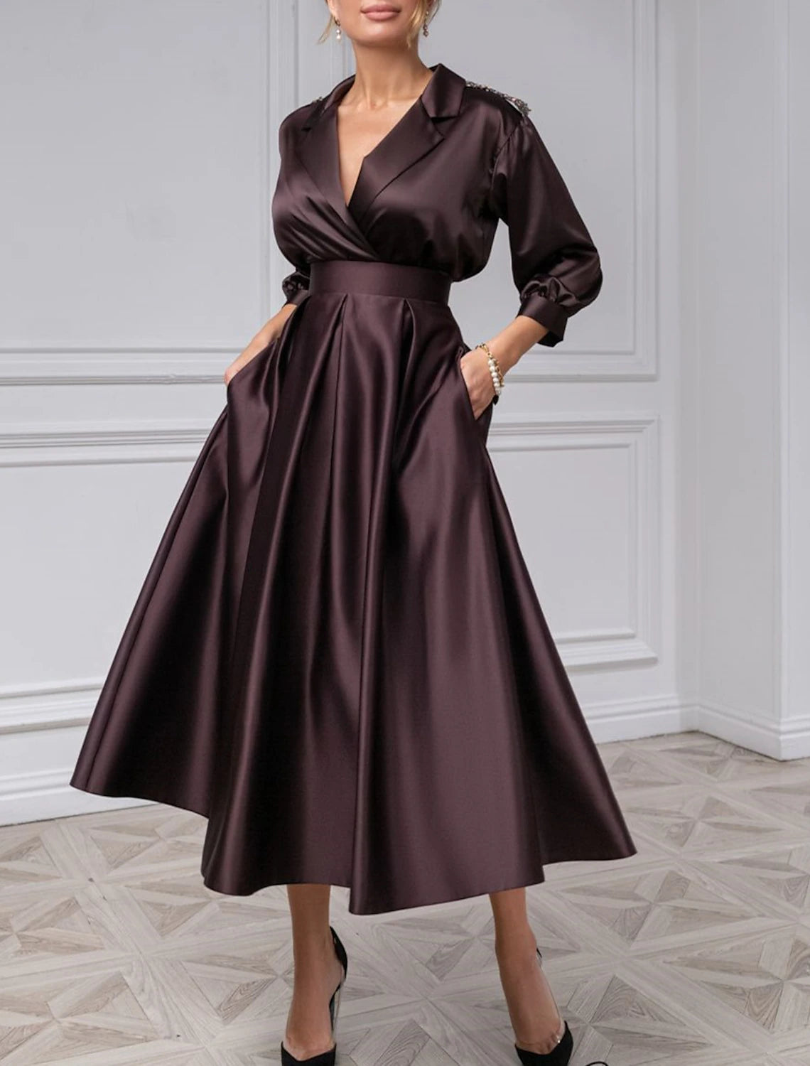 A-Line Cocktail Dresses Elegant Dress Wedding Guest Evening Party Tea LD Dress A-Line Cocktail Dresses Elegant Dress Wedding Guest Evening Party Tea LD Dress