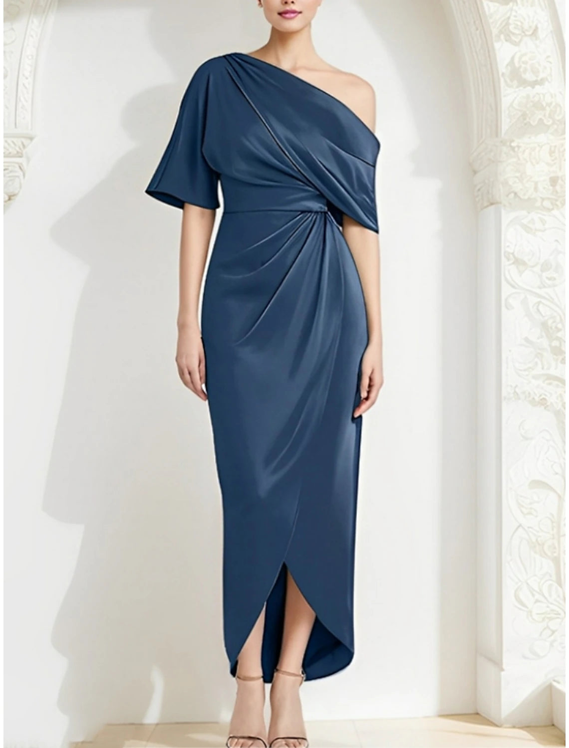 ankle length dress for wedding guest A-Line Mother of the Bride Dress Wedding Guest Elegant Off Shoulder An – LD Dress