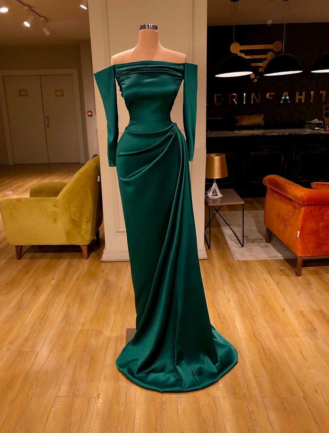 Evening Gown Reformation Dress Wedding Guest Long Sleeve Off Shoulder LD Dress Evening Gown Reformation Dress Wedding Guest Long Sleeve Off Shoulder LD Dress