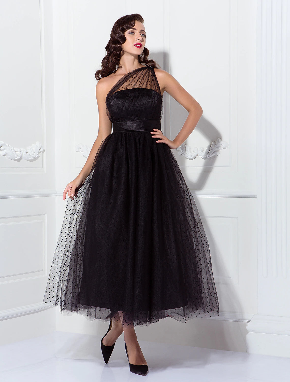 A-Line Cocktail Dresses Vintage Dress Wedding Guest Ankle Length Sleev – LD Dress