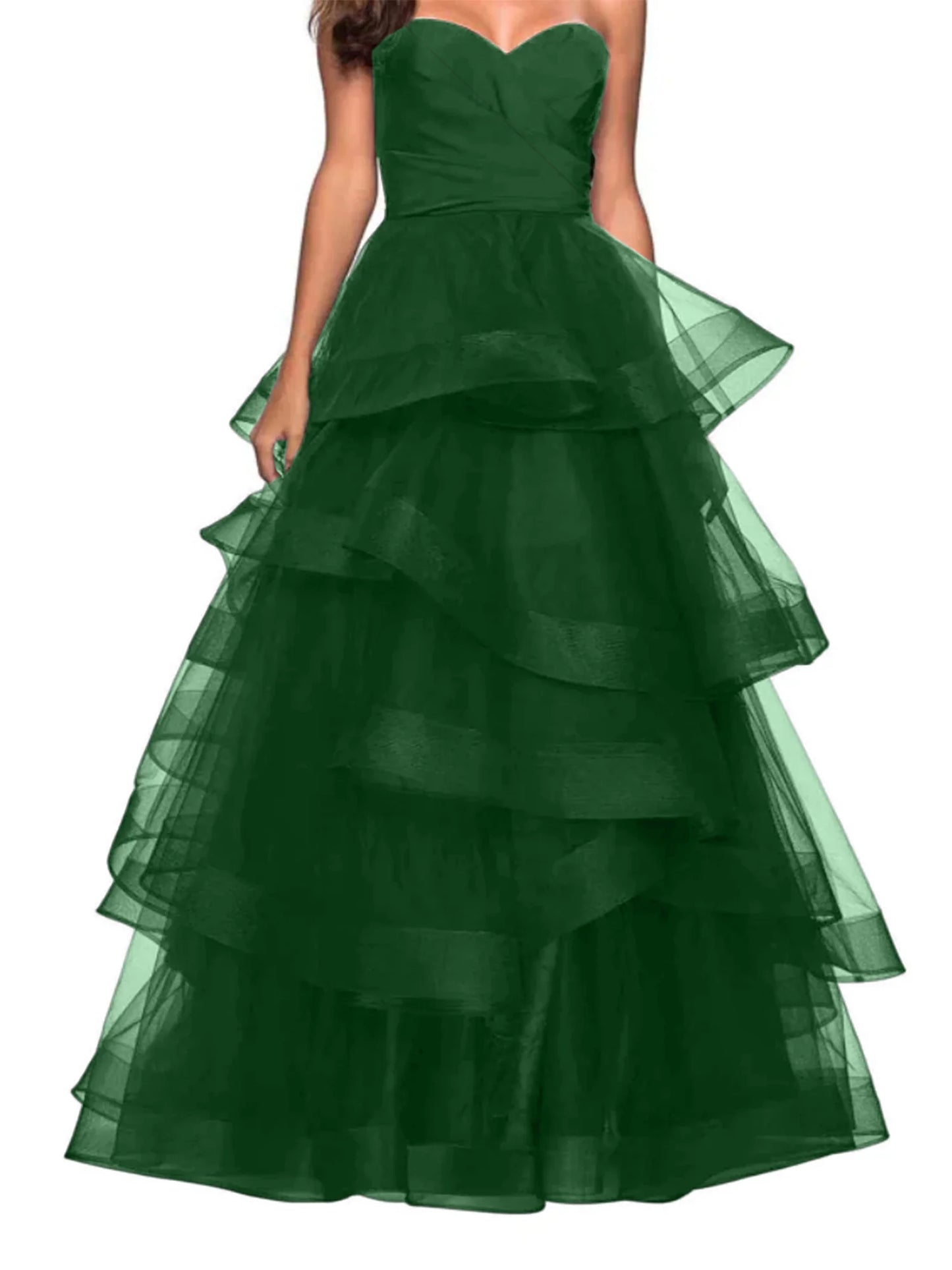 A-shaped Sweetheart Lotus Edge Prom Dress