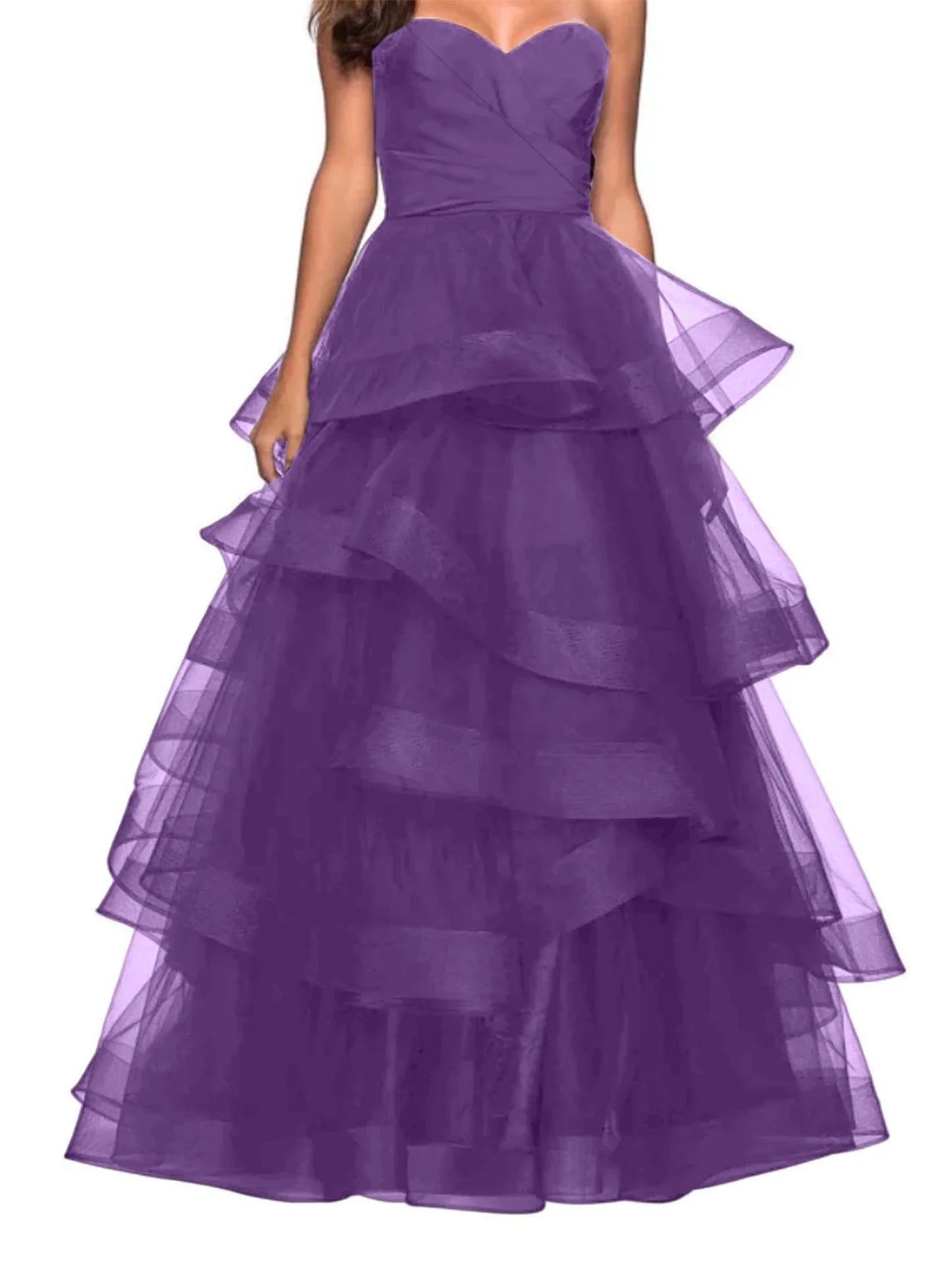 A-shaped Sweetheart Lotus Edge Prom Dress