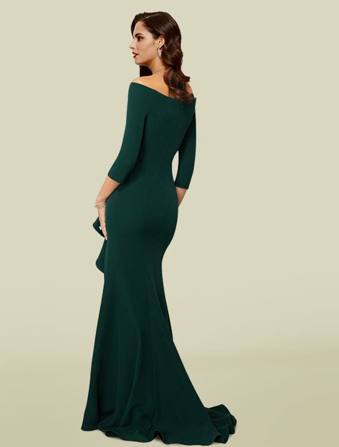 A-Line Mother of the Bride Dress Wedding Guest Elegant High Low Scoop Neck Asymmetrical Satin Lace Short Sleeve with Bow(s) Pleats Appliques