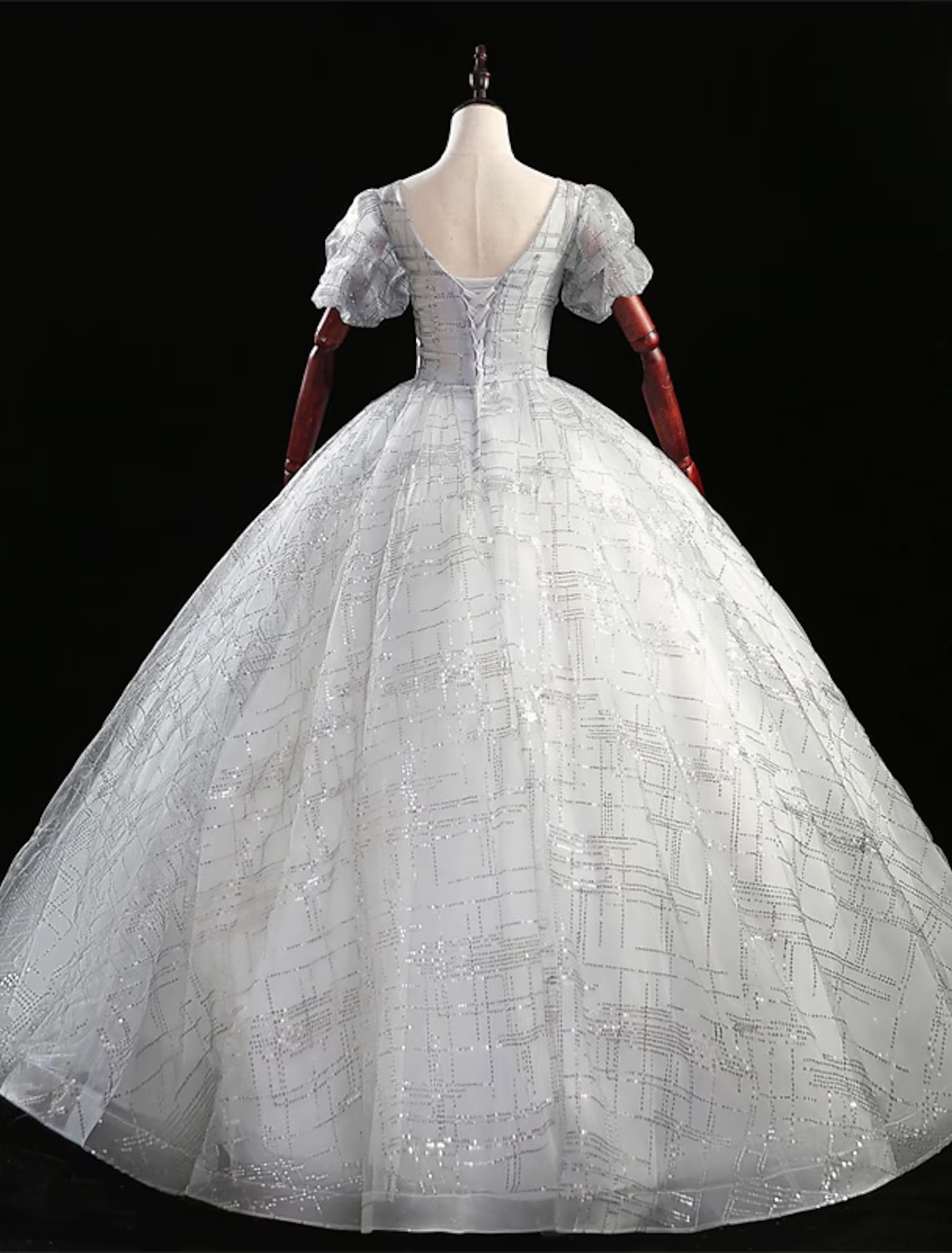 Ball Gown Quinceanera Dresses Princess Dress Performance Floor Length Short Sleeve V Neck Polyester with Beading