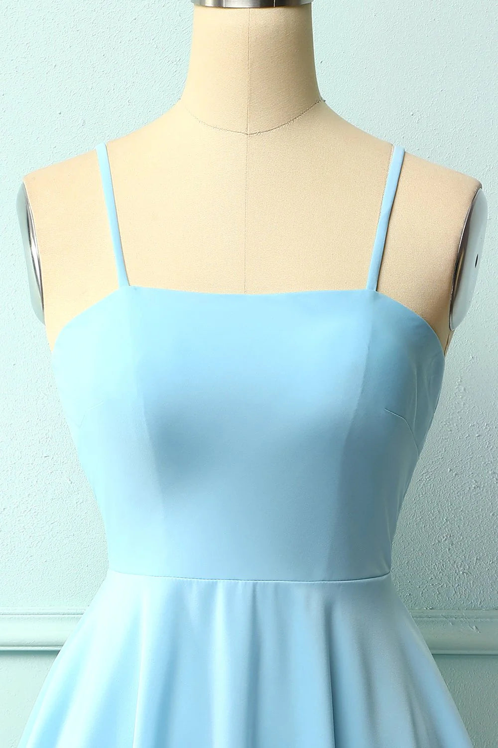 Blue backless thin shoulder strap Cocktail Dresses