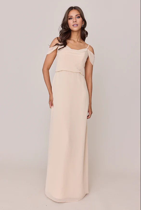 LD square neckline sleeveless thin shoulder strap backless side slit and floor length Prom dress