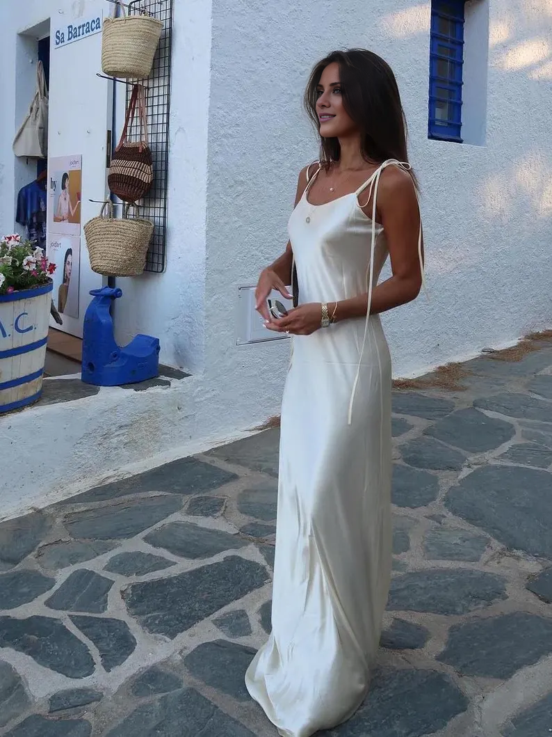 LD square neckline off shoulder sleeveless lace up shoulder exposed back and floor length Prom dress