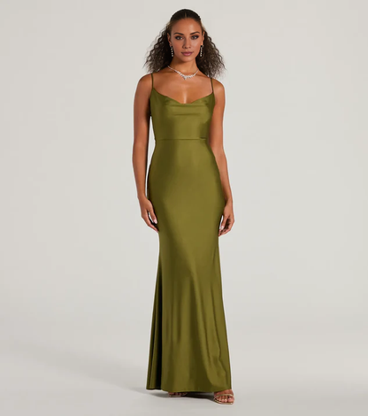 LD square neckline off shoulder sleeveless thin shoulder strap backless and floor length Prom dress