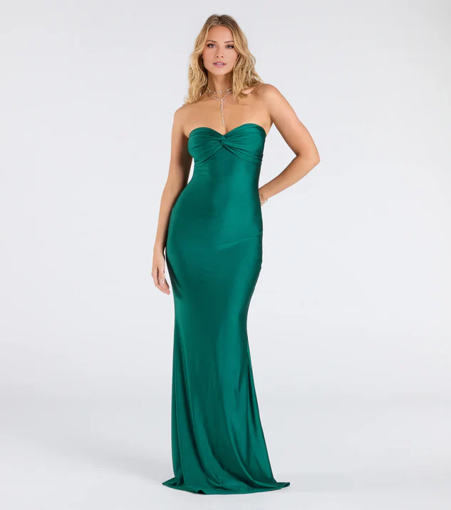 LD mermaid off shoulder collar sleeveless thin shoulder straps and floor length Prom dress