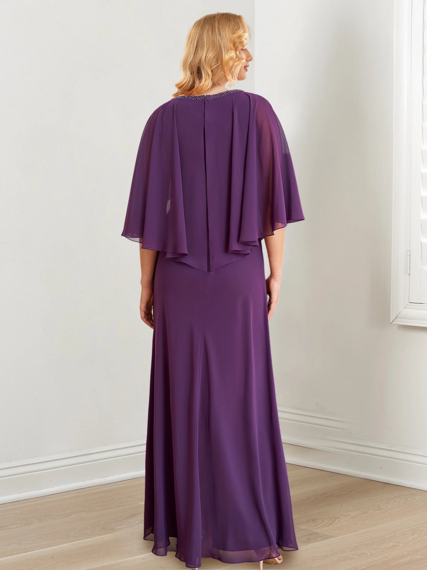 A-line/Princess V-neck to floor length mother of the bride dress