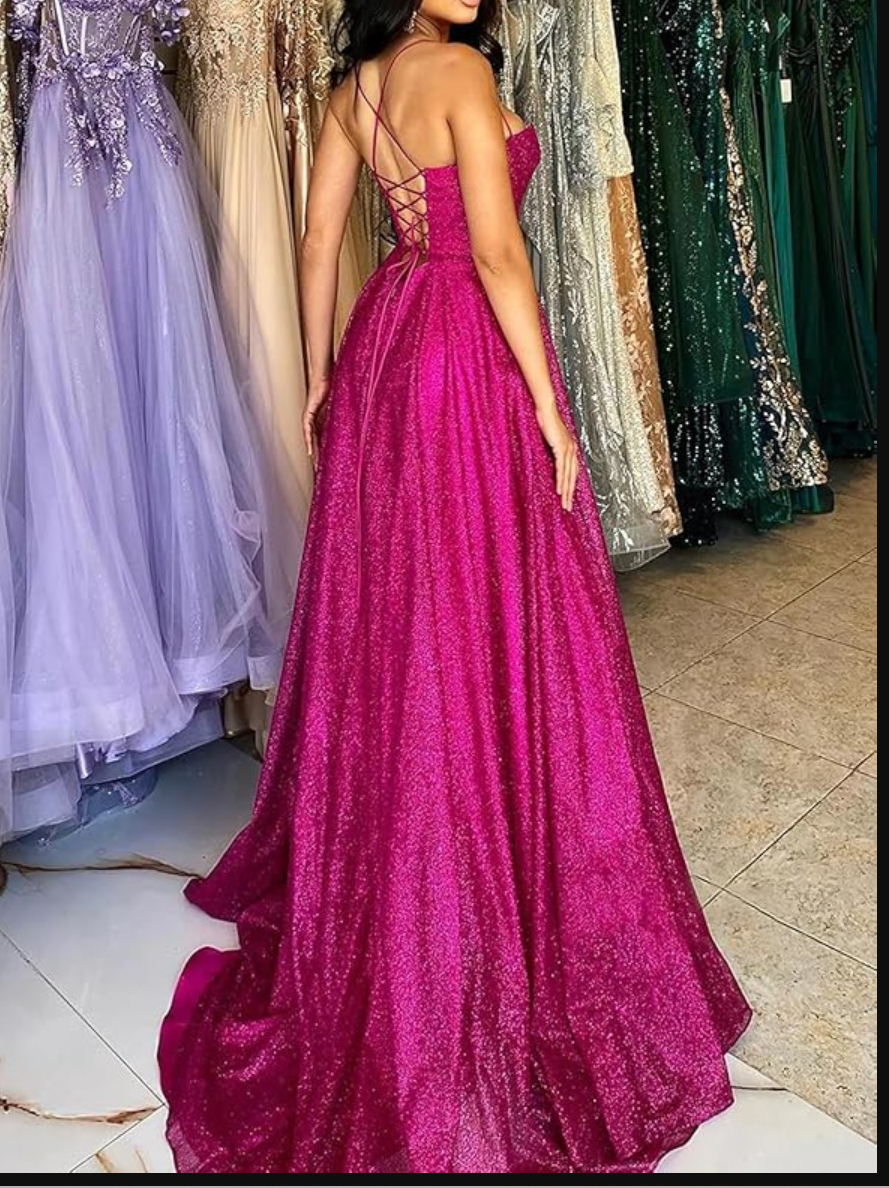 A-Line Prom Dresses Corsets Dress Wedding Party Sweep / Brush Train Sleeveless Spaghetti Strap Tulle with Glitter Pleats