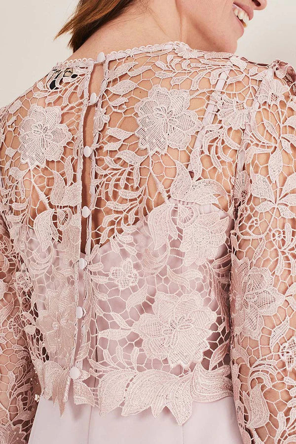 Two piece set of sheath/pillar, pink mother of the bride dress