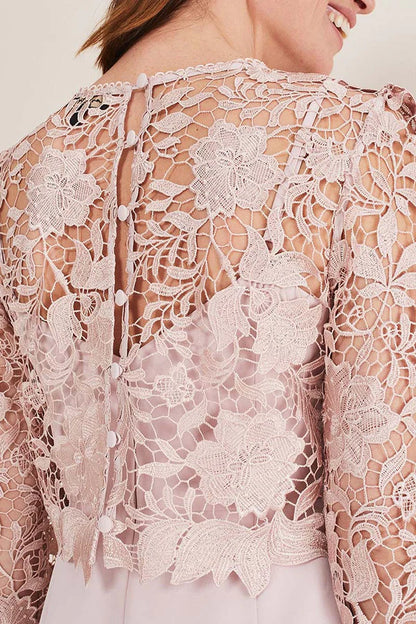 Two piece set of sheath/pillar, pink mother of the bride dress