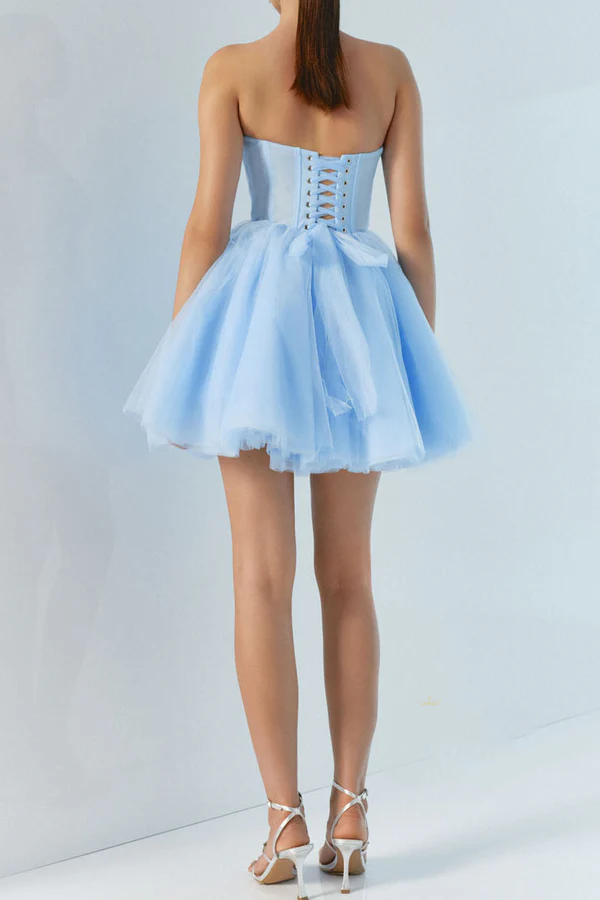 Casual chiffon A-line sweetheart strapless Homecoming dress