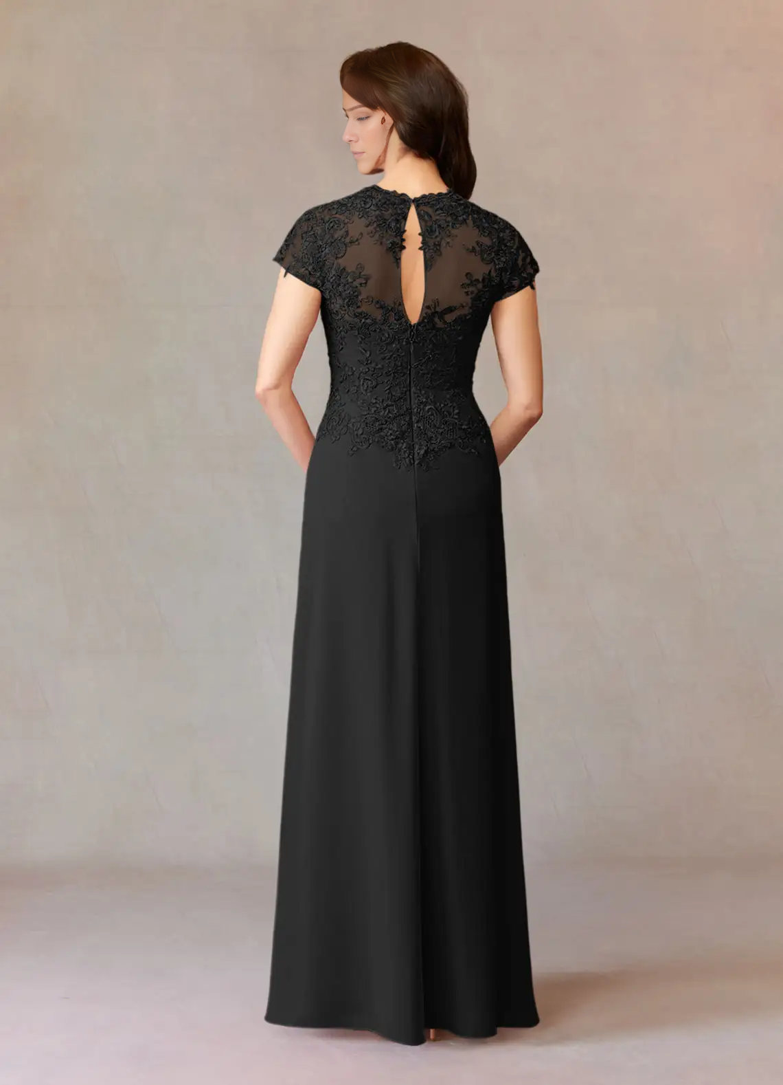 A-line evening gown lace chiffon dress mothers of the bride dresses