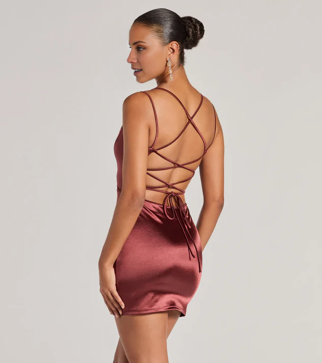 LD V-neck sleeveless thin shoulder strap backless short Homecoming Dress