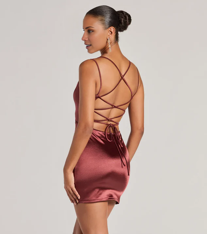 LD V-neck sleeveless thin shoulder strap backless short Homecoming Dress