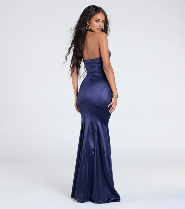 LD hanging neck collar off shoulder sleeveless backless and floor length evening dress