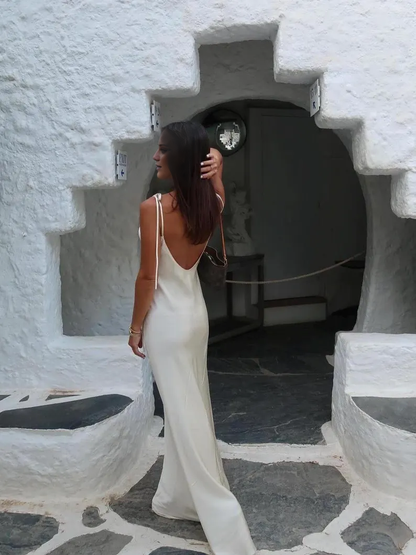 LD square neckline off shoulder sleeveless lace up shoulder exposed back and floor length Prom dress