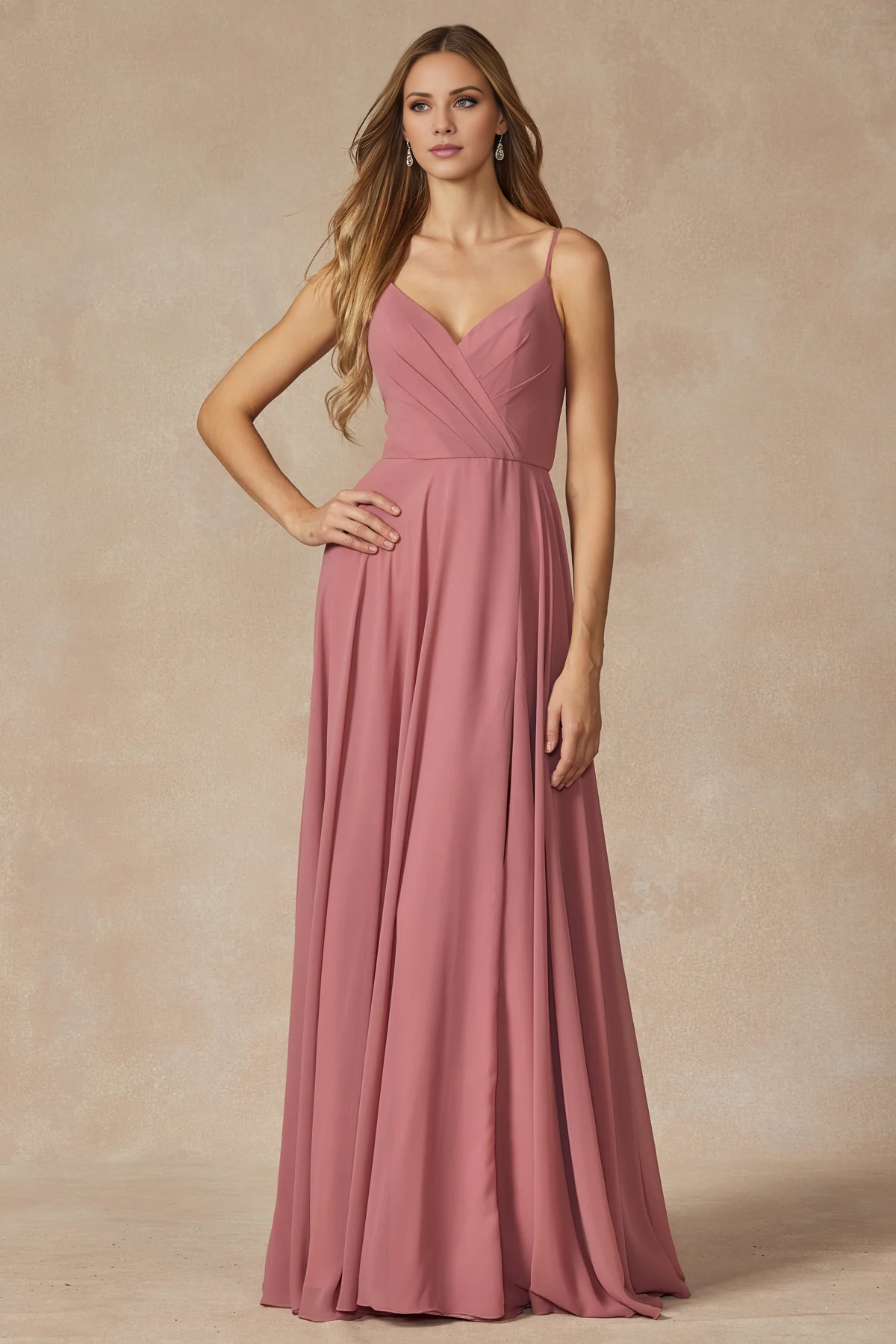 LD - A-line V-neck sleeveless dreamy sweetheart and floor length evening dress