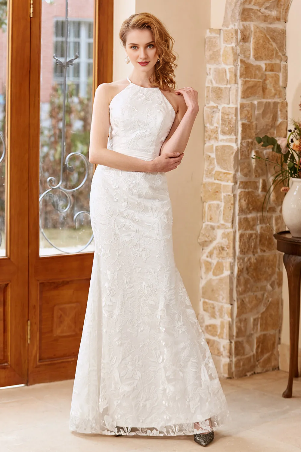 Fish tail style Chruch Sweet trailing wedding dress