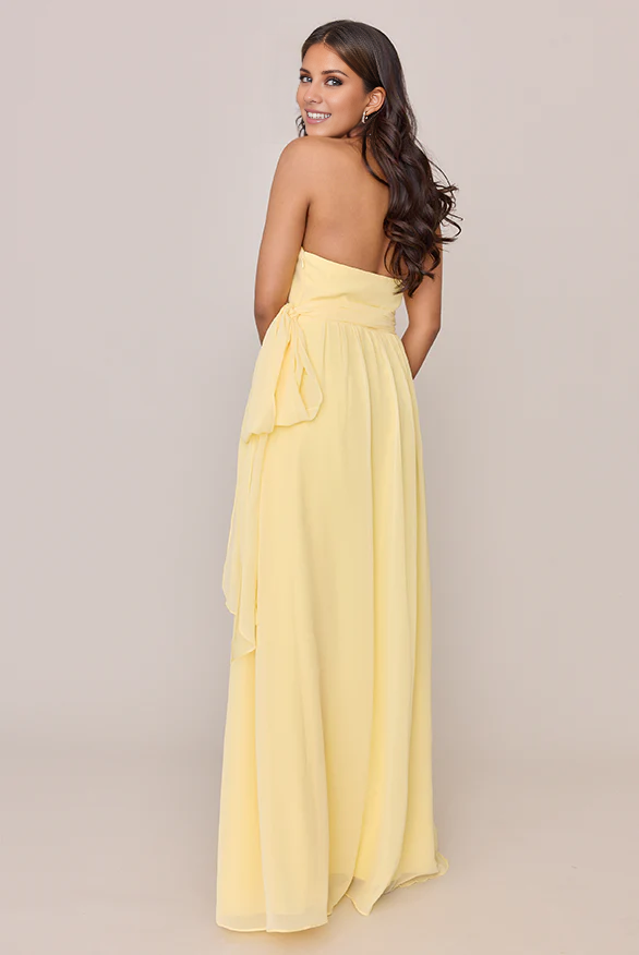 LD V collar hanging neck off shoulder thin shoulder strap open back side slit and floor length Prom dress