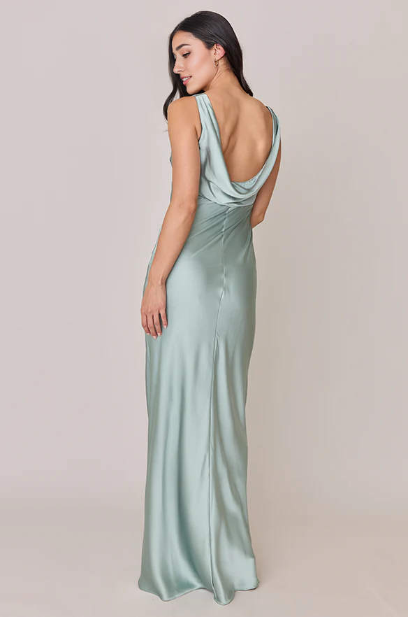 LD V collar off shoulder sleeveless backless and floor length prom dress