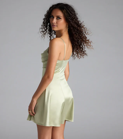 LD Square Collar Off Shoulder Thin Shoulder Strap Off Back Short Homecoming Dresses
