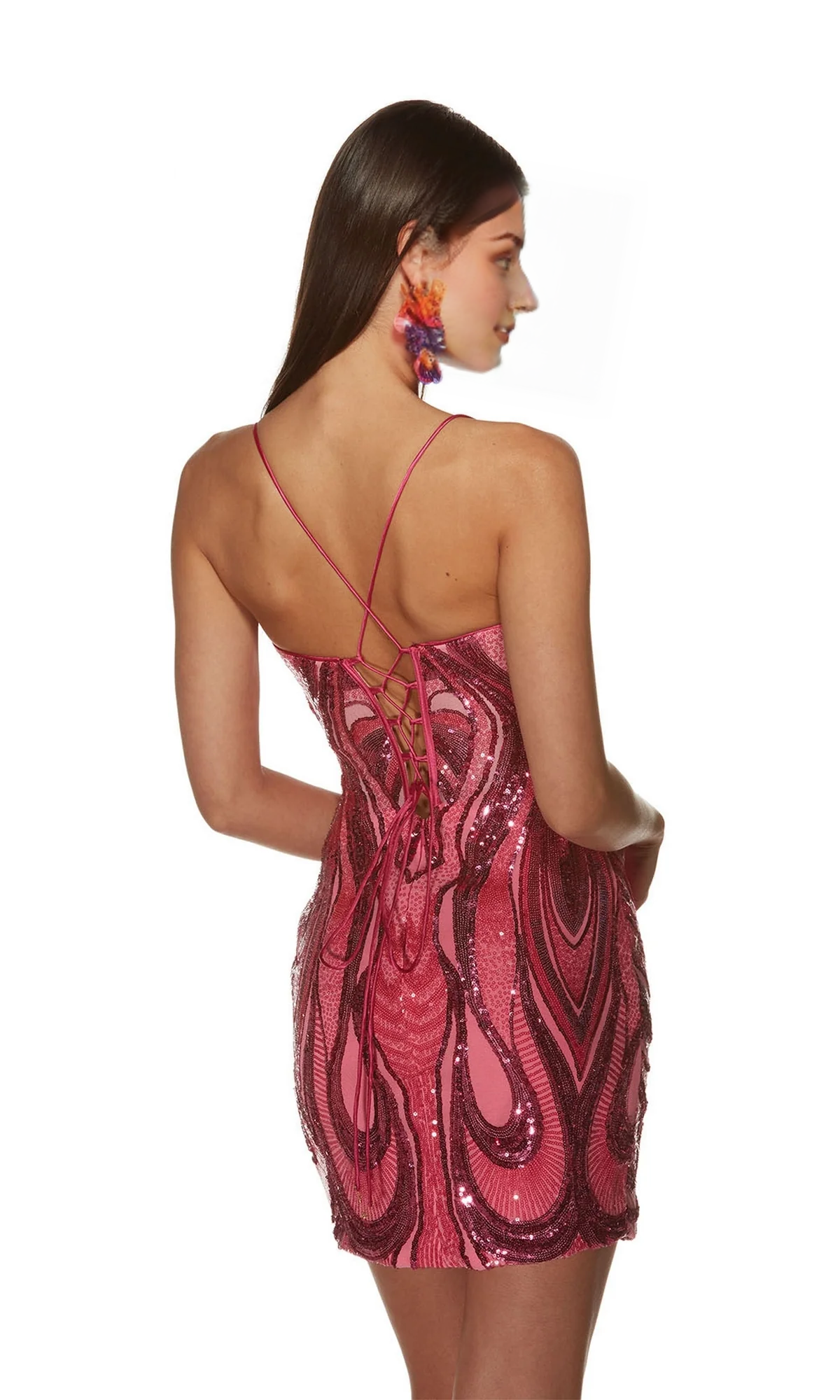 V-neck off shoulder sleeveless thin shoulder strap off back short mini Homecoming dress