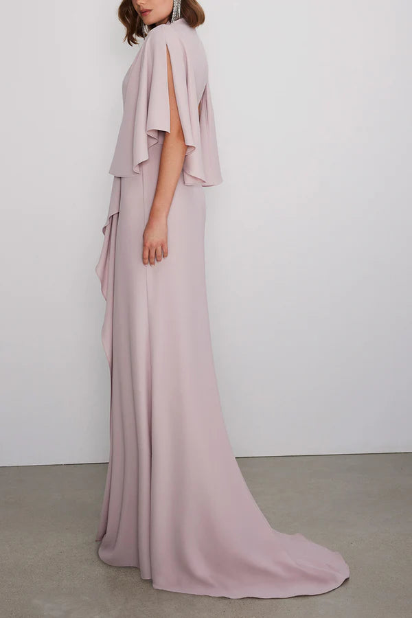 Leisure V-neck Empire ruffled edge mother of the bride dress